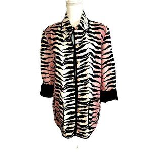Jacqueline Lauren Pink Tiger Striped jacket - Size M